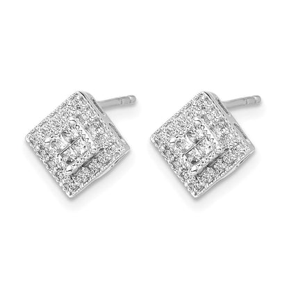 14K Weißgold Ohrstecker mit echten Diamanten
