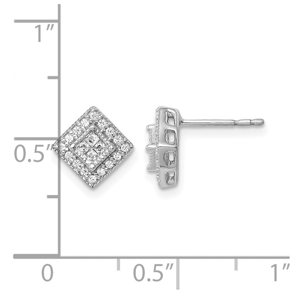 14K Weißgold Ohrstecker mit echten Diamanten