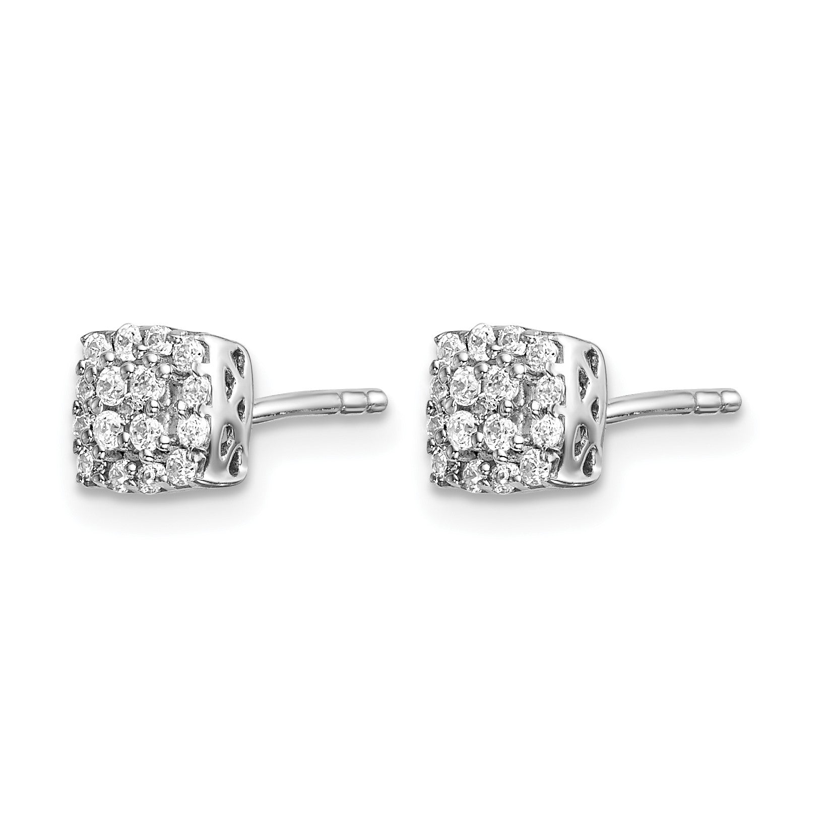 14K Weißgold Ohrstecker mit echten Diamanten