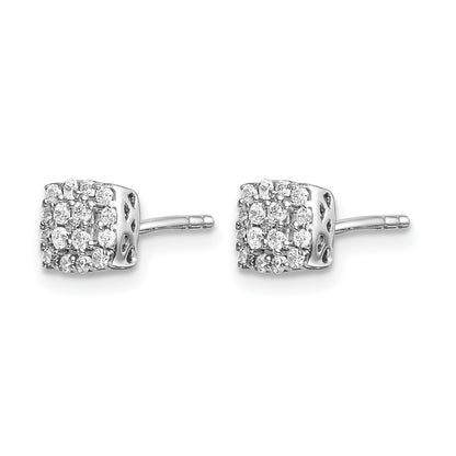 14K Weißgold Ohrstecker mit echten Diamanten