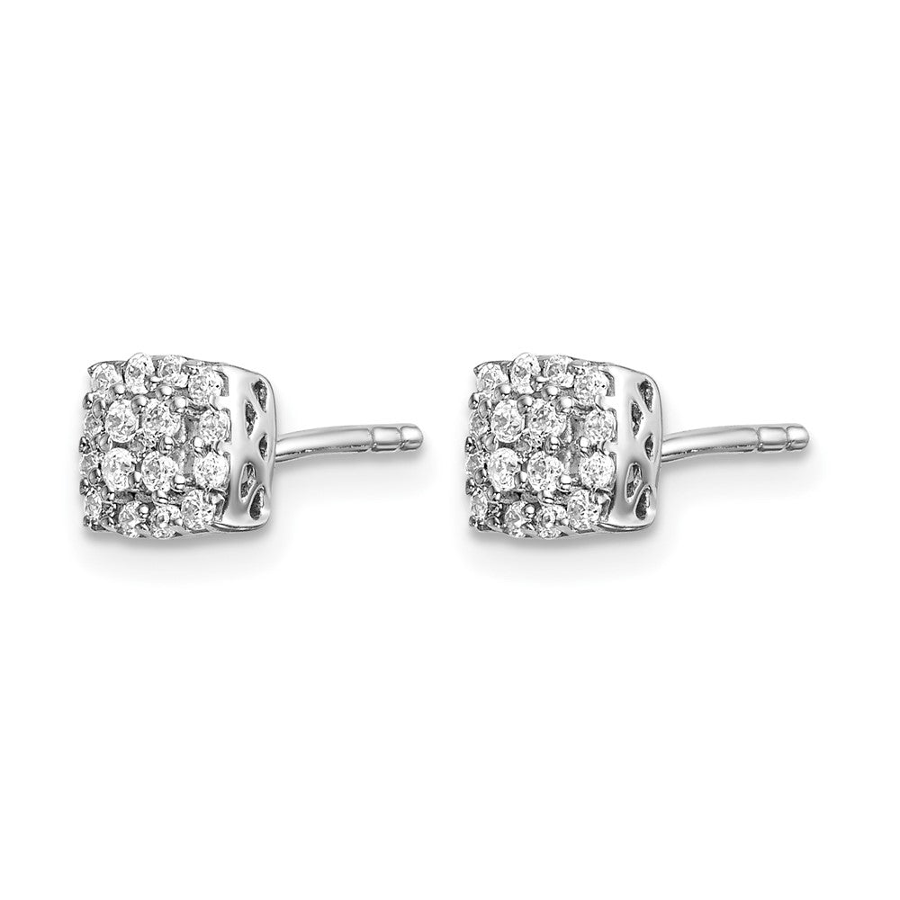 14K Weißgold Ohrstecker mit echten Diamanten