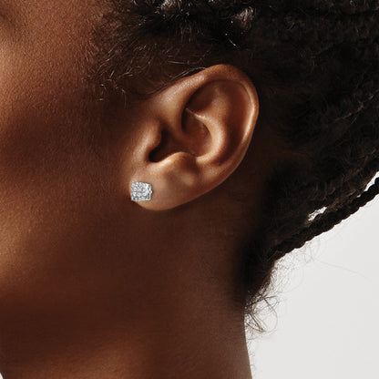 14K Weißgold Ohrstecker mit echten Diamanten