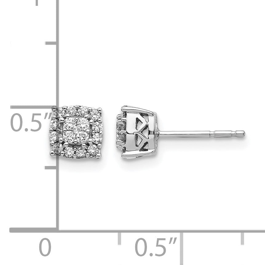 14K Weißgold Ohrstecker mit echten Diamanten