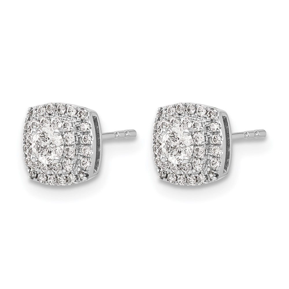 10K Weißgold Diamant Heiligenschein Ohrstecker