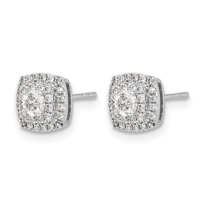 10K Weißgold Diamant Heiligenschein Ohrstecker