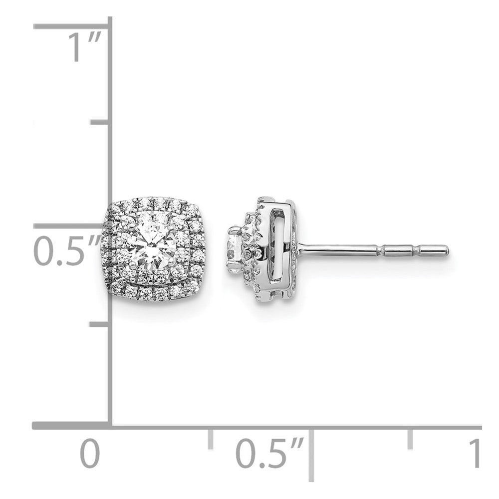 10K Weißgold Diamant Heiligenschein Ohrstecker