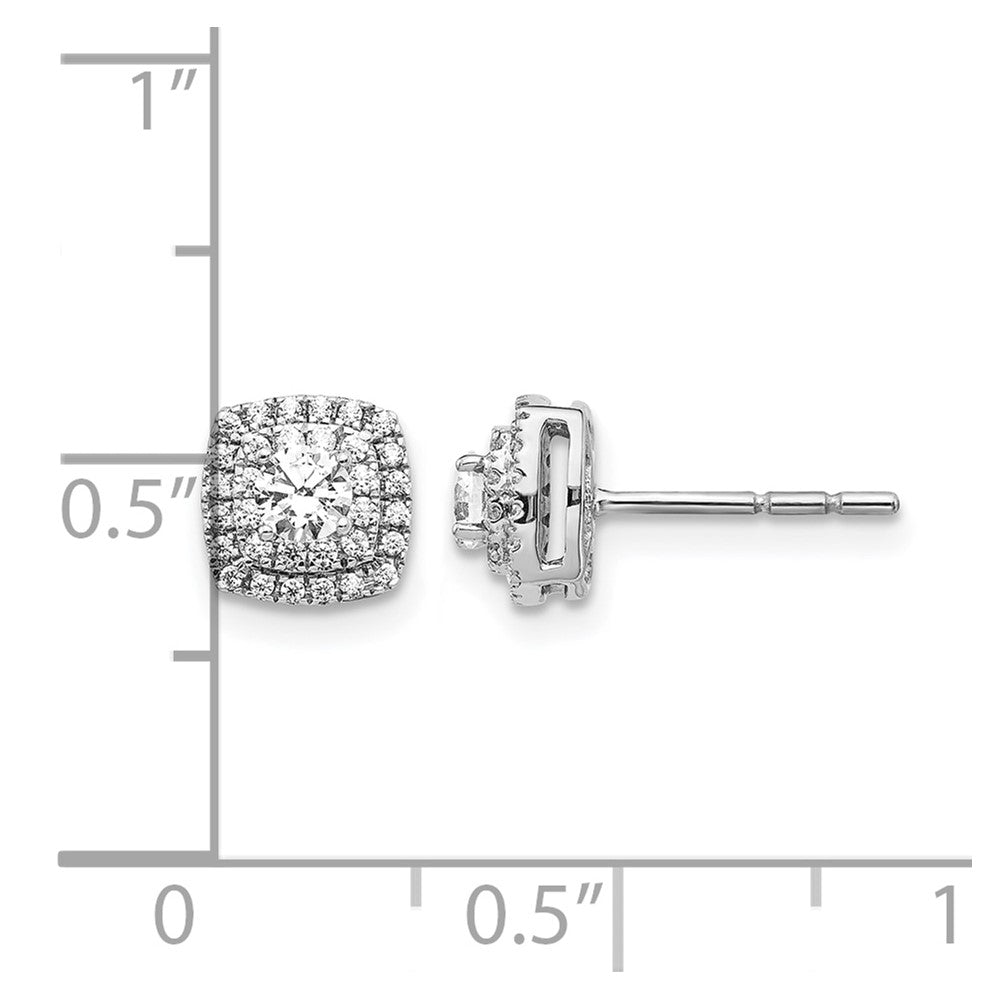 14K Weißgold Diamant-Halo-Ohrstecker