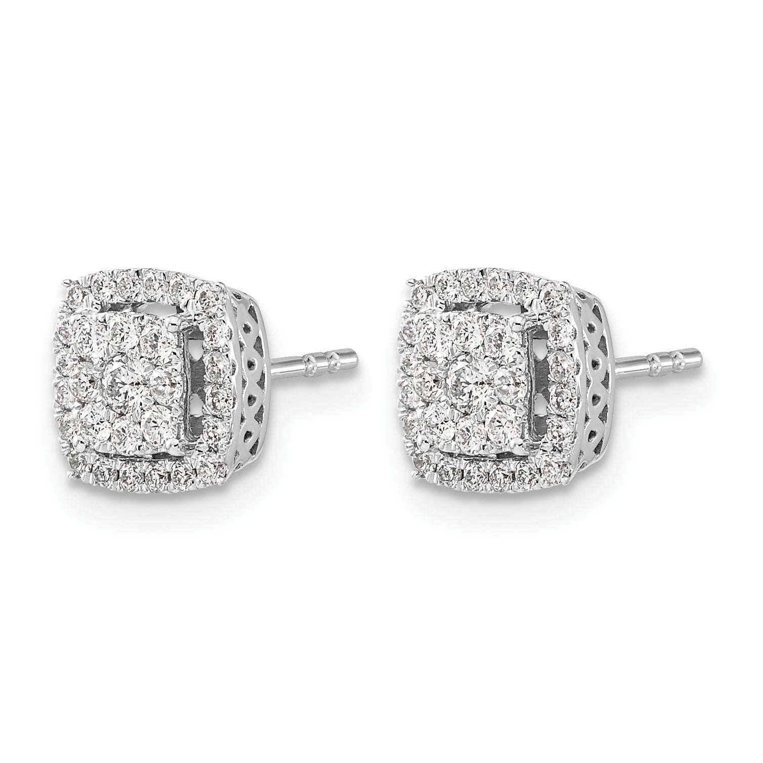 14K Weißgold Ohrstecker mit echten Diamanten