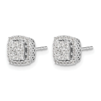14K Weißgold Ohrstecker mit echten Diamanten
