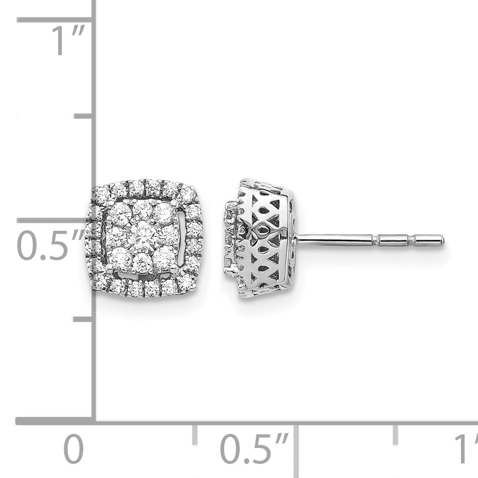 14K Weißgold Ohrstecker mit echten Diamanten