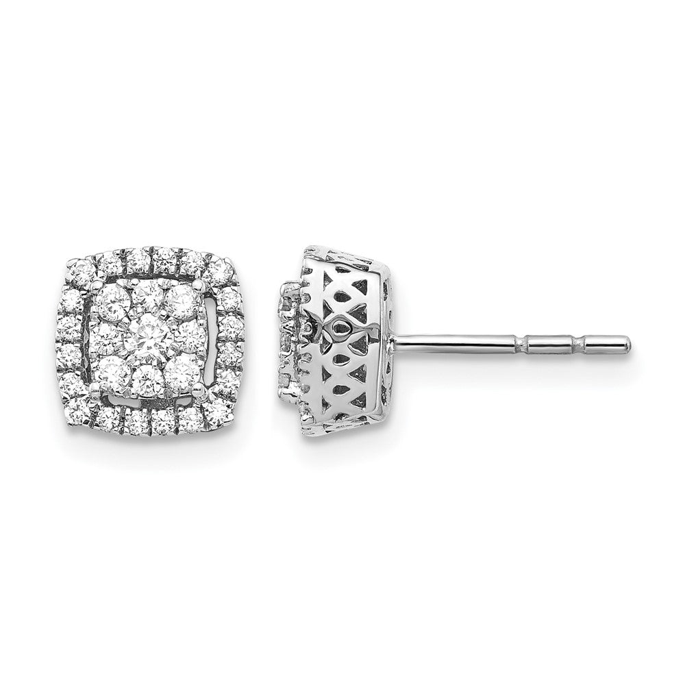 14K Weißgold Ohrstecker mit echten Diamanten