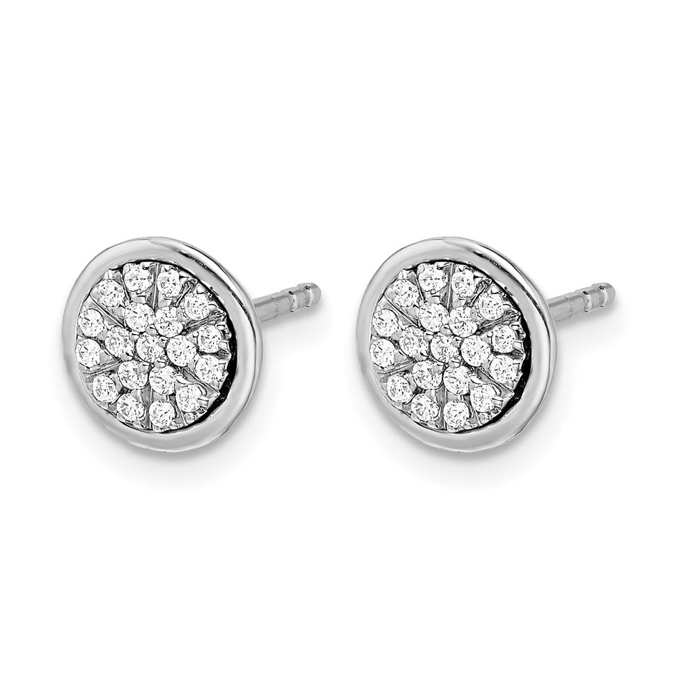 14K Weißgold Diamant-Cluster-Ohrstecker mit echten Diamanten