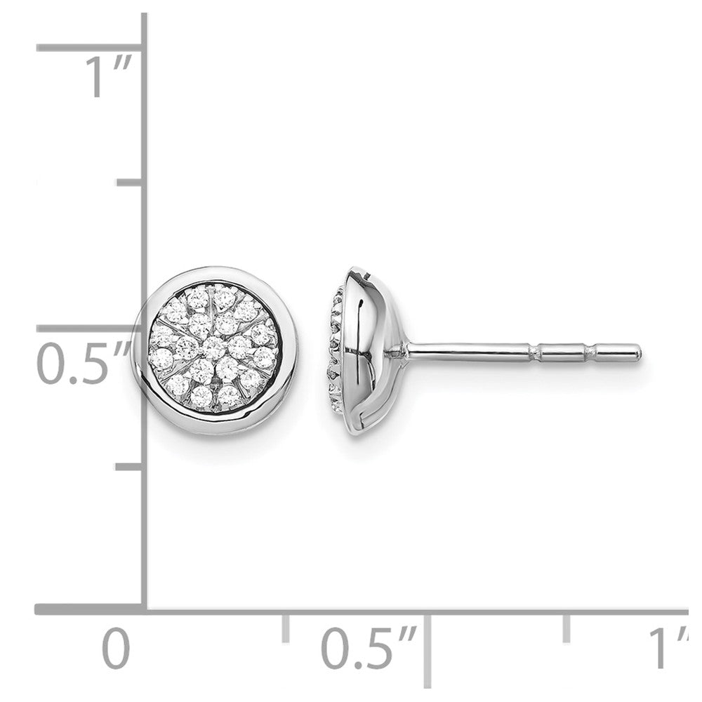 14K Weißgold Diamant-Cluster-Ohrstecker mit echten Diamanten