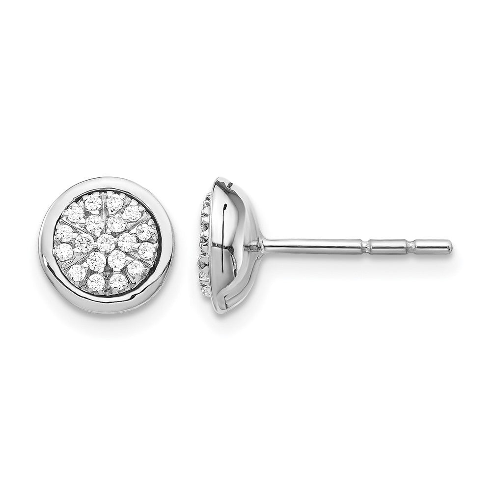 14K Weißgold Diamant-Cluster-Ohrstecker mit echten Diamanten
