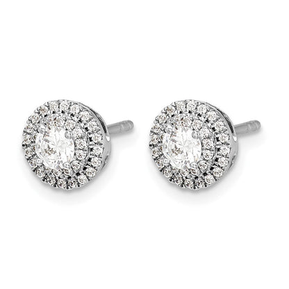14K Weißgold Diamant-Cluster-Ohrstecker mit echten Diamanten