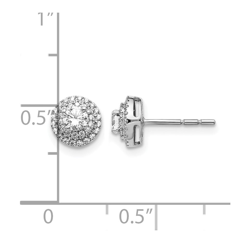 14K Weißgold Diamant-Cluster-Ohrstecker mit echten Diamanten