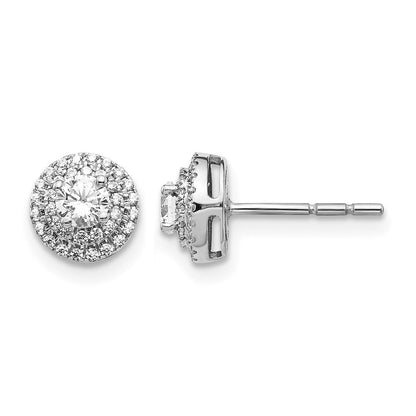 14K Weißgold Diamant-Cluster-Ohrstecker mit echten Diamanten