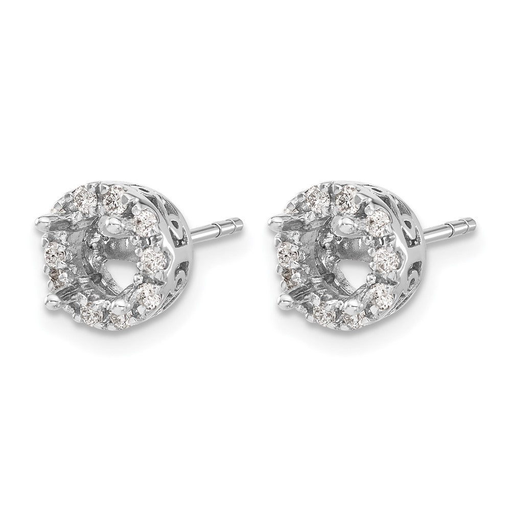 14K Weißgold Ohrstecker-Fassung für echte Diamanten (Semi-Mount)