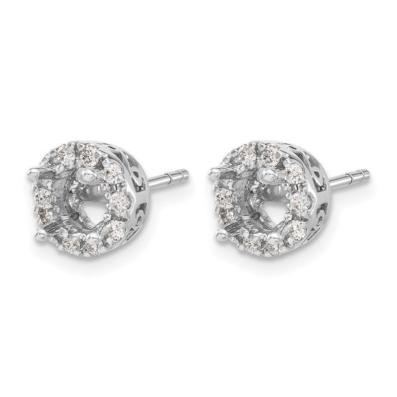 14K Weißgold Ohrstecker-Fassung für echte Diamanten (Semi-Mount)