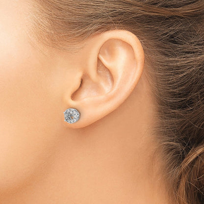 14K Weißgold Ohrstecker-Fassung für echte Diamanten (Semi-Mount)