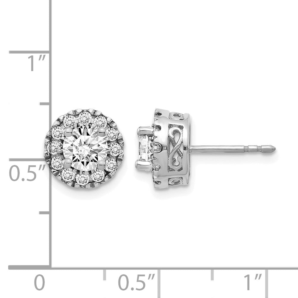 14K Weißgold Ohrstecker-Fassung für echte Diamanten (Semi-Mount)