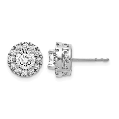 14K Weißgold Ohrstecker-Fassung für echte Diamanten (Semi-Mount)