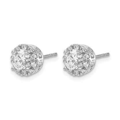 14K Weißgold Diamant-Halbfassung Ohrstecker