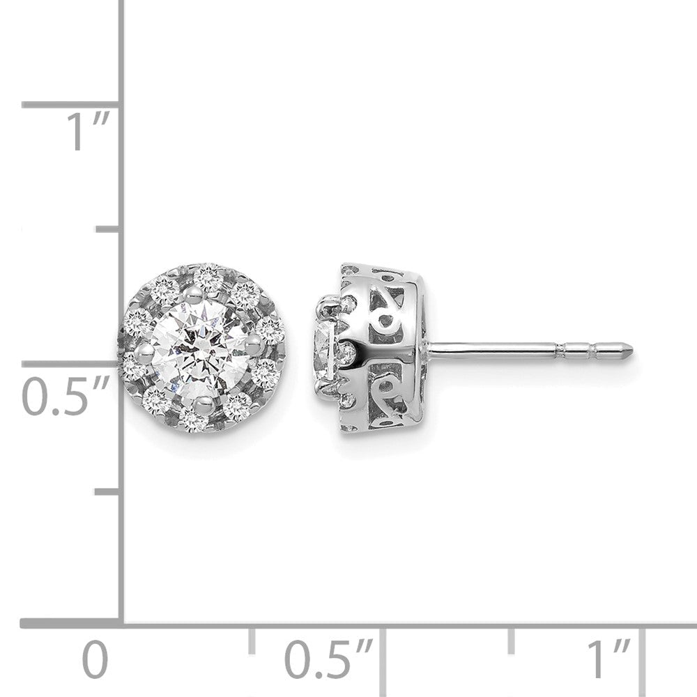 14K Weißgold Diamant-Halbfassung Ohrstecker