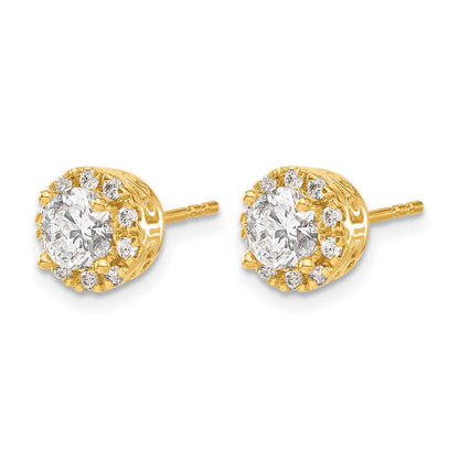14K Gelbgold Diamant-Ohrstecker mit Semi-Mount-Fassung