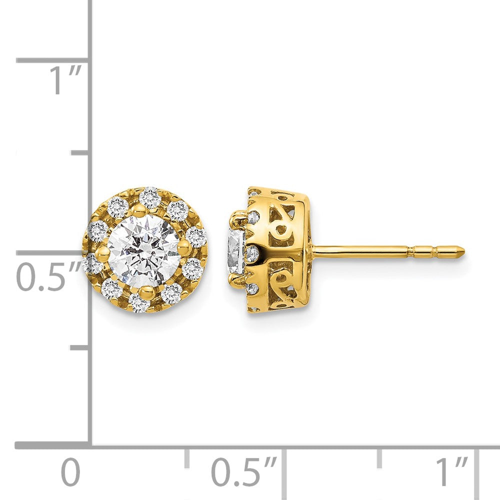 14K Gelbgold Diamant-Ohrstecker mit Semi-Mount-Fassung