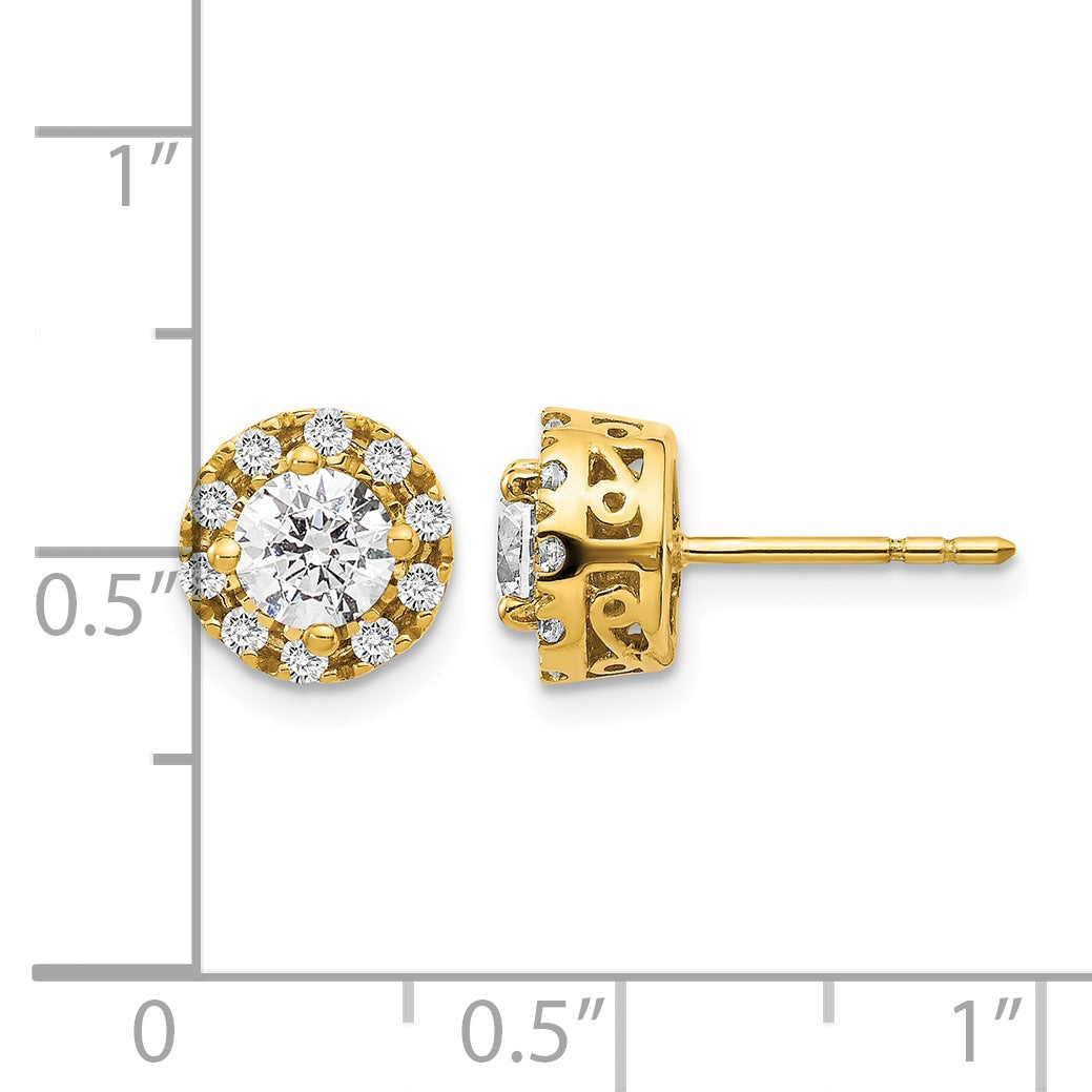 14K Gelbgold Diamant-Ohrstecker mit Semi-Mount-Fassung