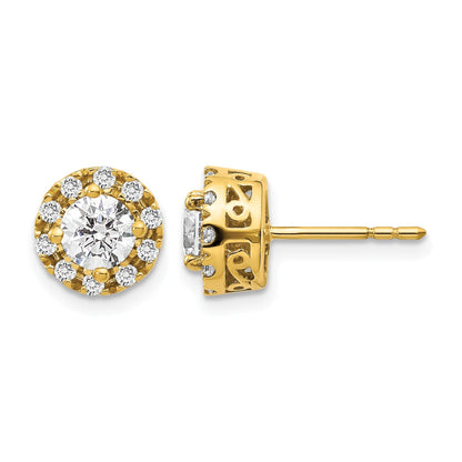 14K Gelbgold Diamant-Ohrstecker mit Semi-Mount-Fassung