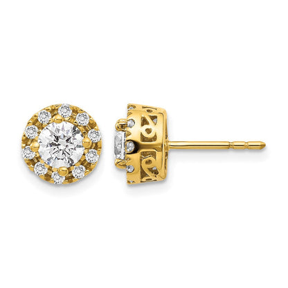 14K Gelbgold Diamant-Ohrstecker mit Semi-Mount-Fassung