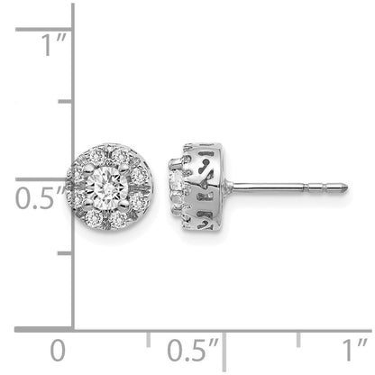 14K Weißgold Ohrstecker mit Diamant-Semi-Mount (Fassung ohne Mittelstein)