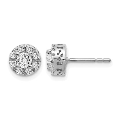 14K Weißgold Ohrstecker mit Diamant-Semi-Mount (Fassung ohne Mittelstein)