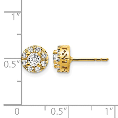14K Gelbgold Ohrstecker mit echten Diamanten, Semi-Mount