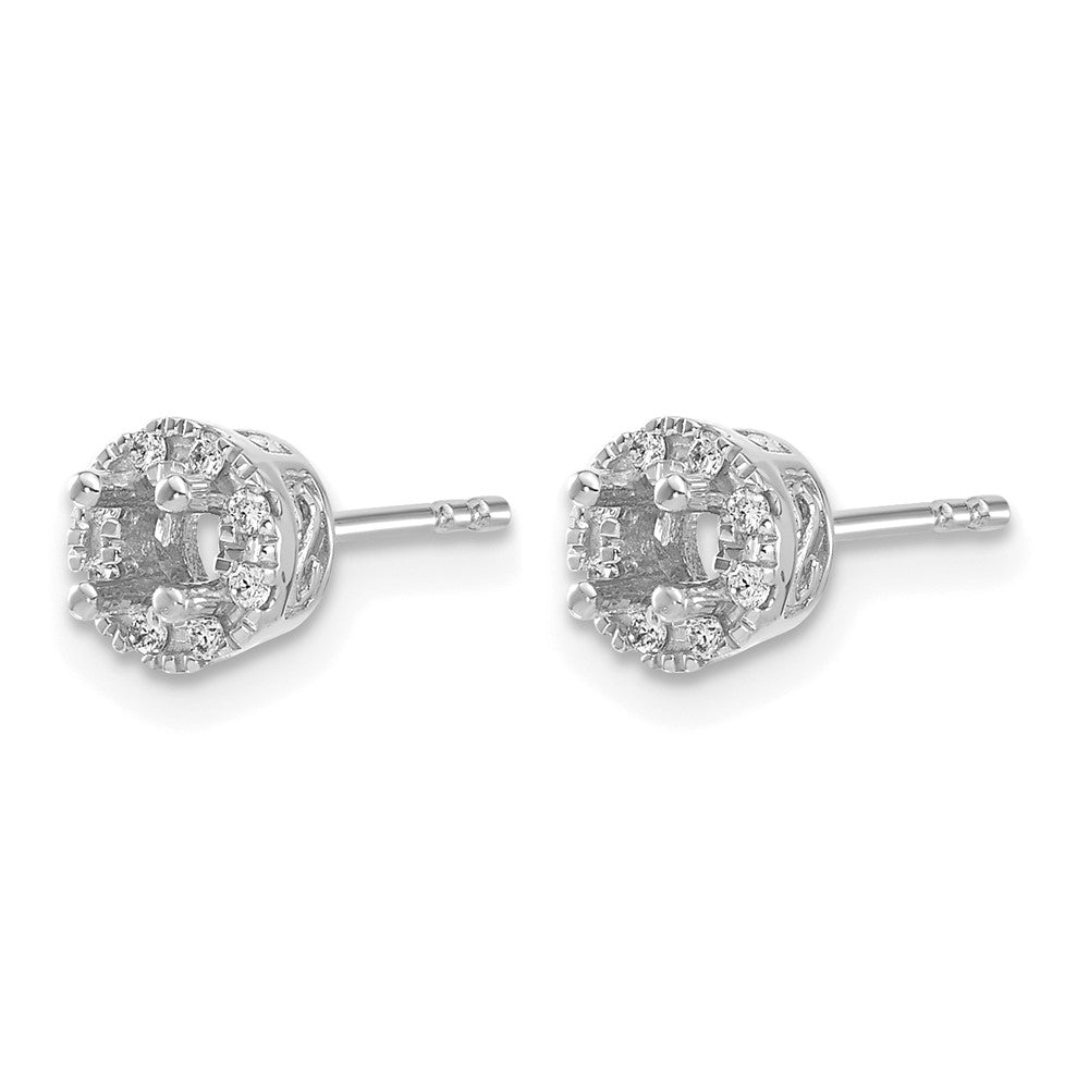 10K Weißgold Diamant Halbfassung Ohrstecker