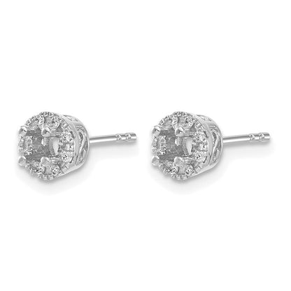 10K Weißgold Diamant Halbfassung Ohrstecker