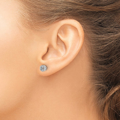 10K Weißgold Diamant Halbfassung Ohrstecker