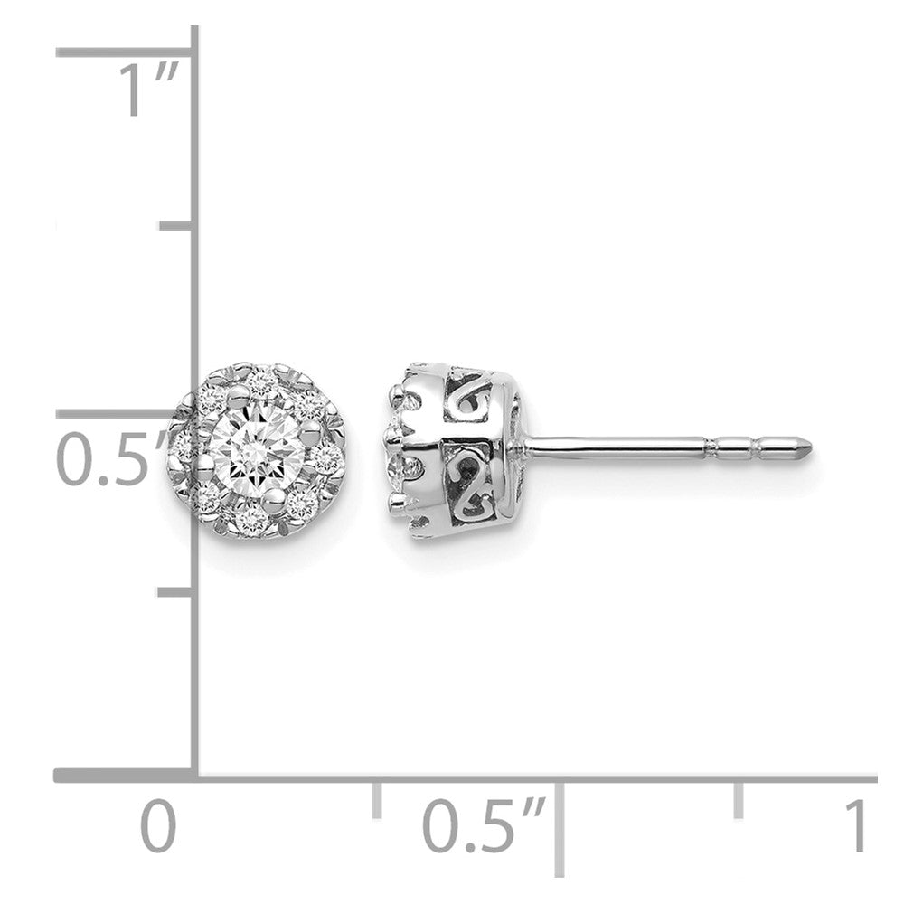 10K Weißgold Diamant Halbfassung Ohrstecker
