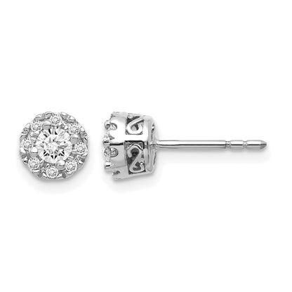10K Weißgold Diamant Halbfassung Ohrstecker