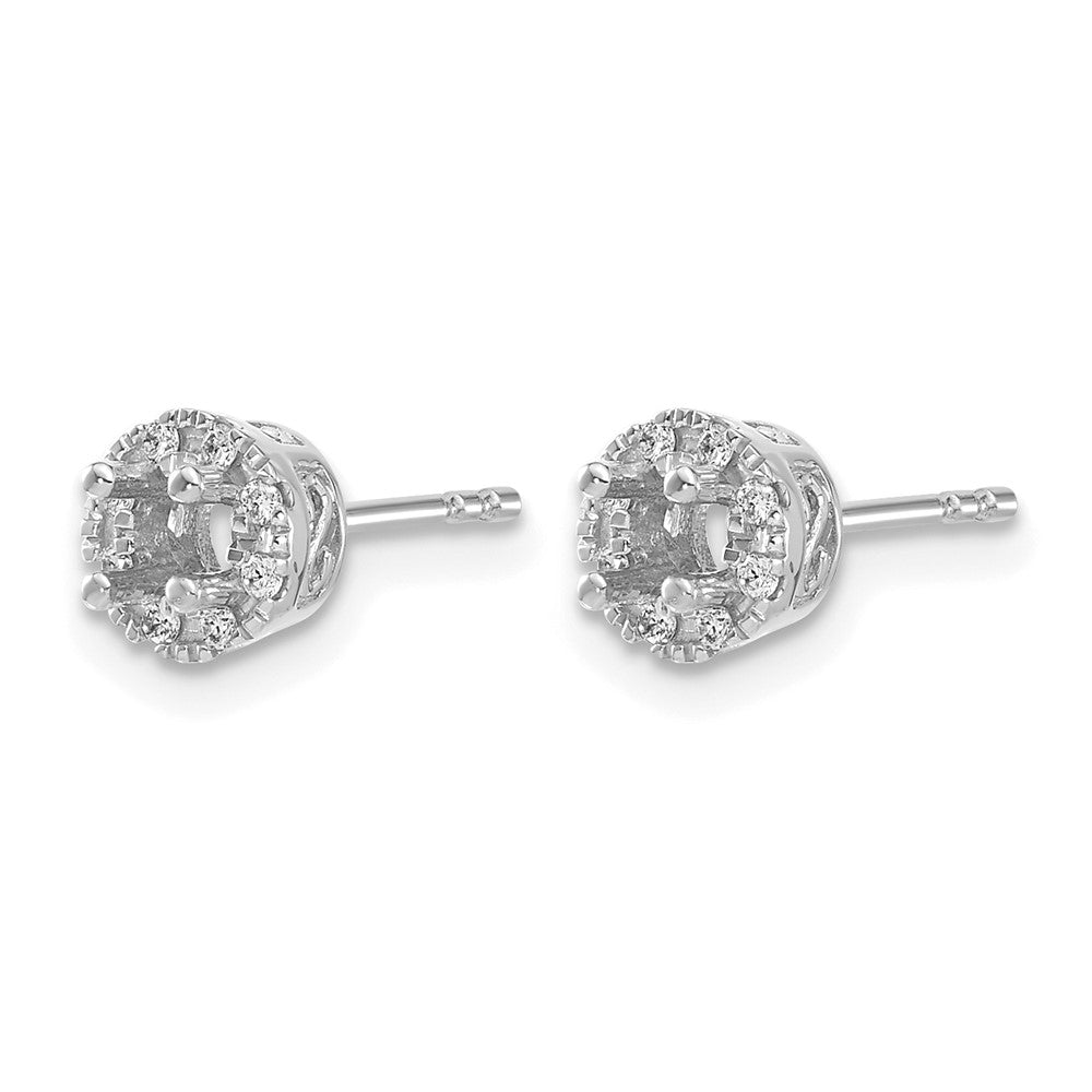 14K Weißgold Ohrstecker mit Diamant-Semi-Mount-Fassung