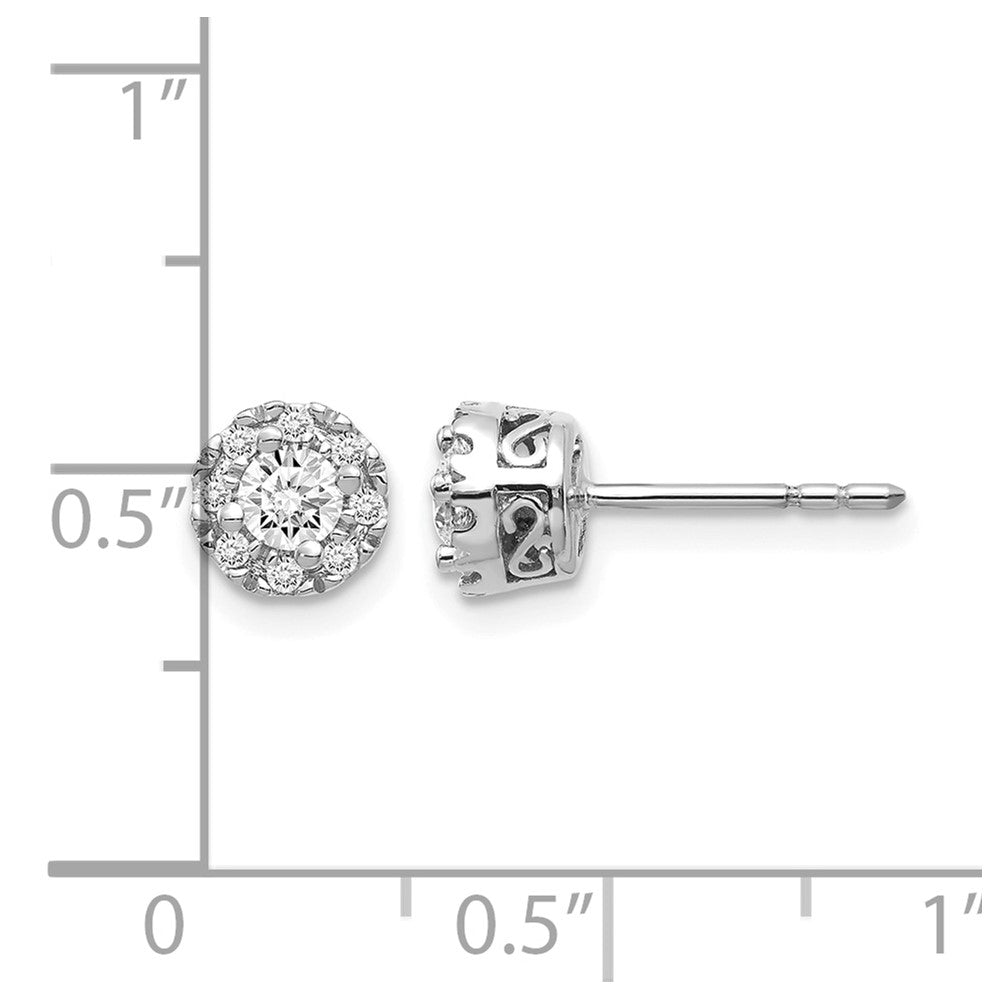 14K Weißgold Ohrstecker mit Diamant-Semi-Mount-Fassung