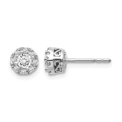 14K Weißgold Ohrstecker mit Diamant-Semi-Mount-Fassung