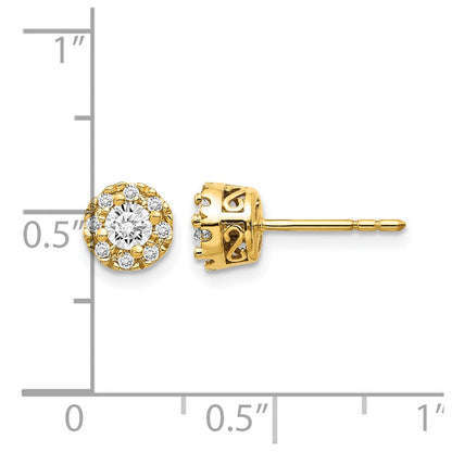 14K Gelbgold Diamant-Halbfassung-Ohrstecker mit echten Diamanten