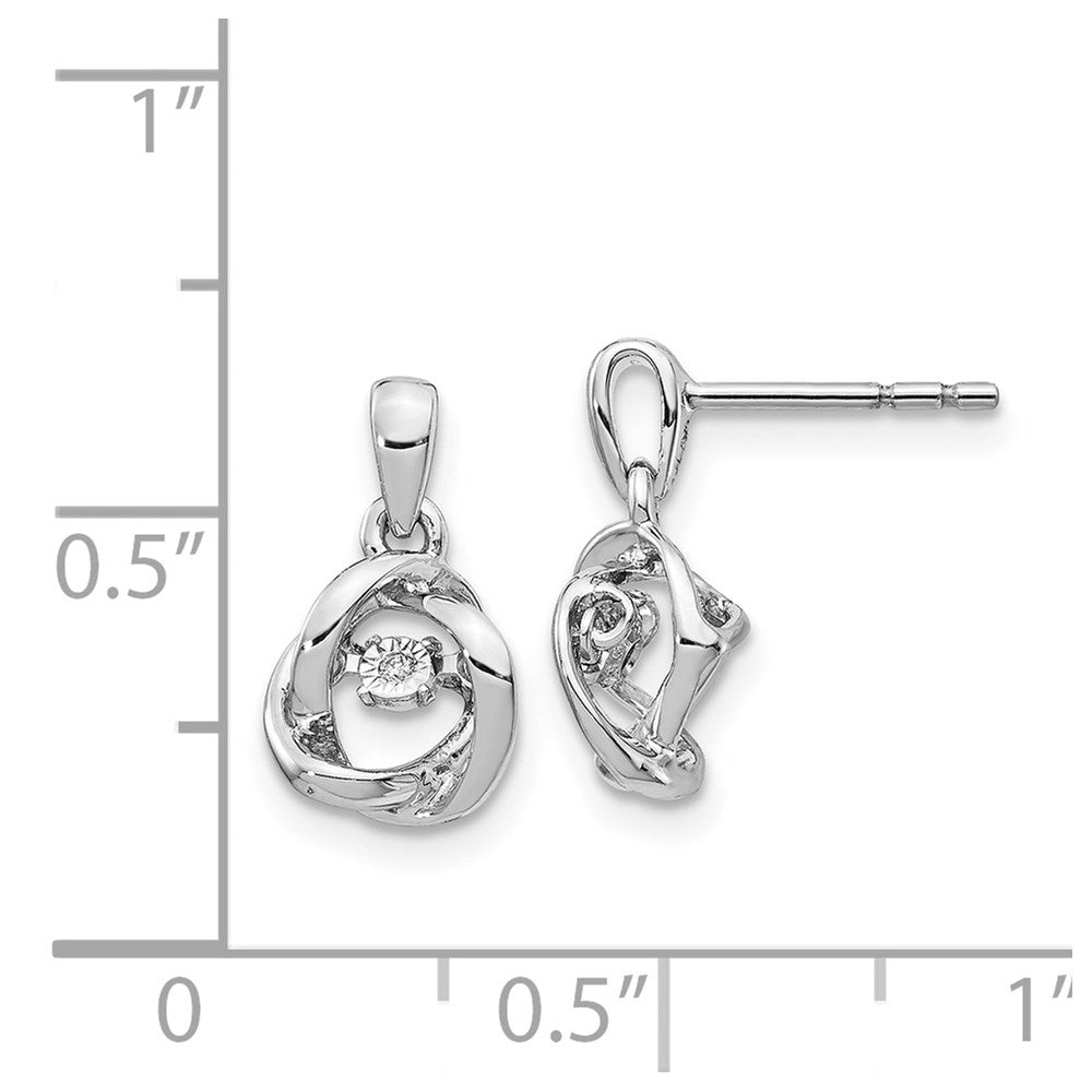 14K Weißgold Ohrringe mit beweglichen echten Diamanten, Fancy-Design