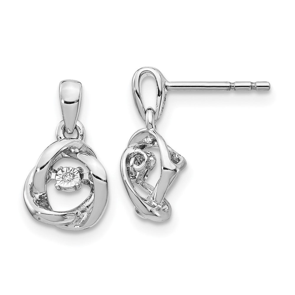 14K Weißgold Ohrringe mit beweglichen echten Diamanten, Fancy-Design