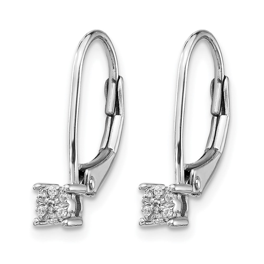 14K Weißgold Diamant-Cluster-Ohrringe mit Leverback-Verschluss