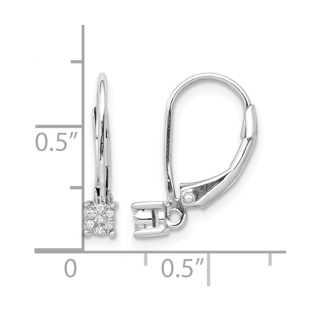 14K Weißgold Diamant-Cluster-Ohrringe mit Leverback-Verschluss