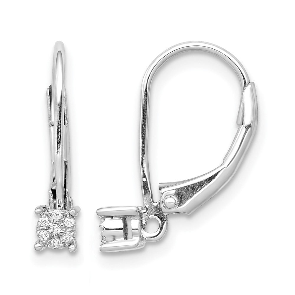 14K Weißgold Diamant-Cluster-Ohrringe mit Leverback-Verschluss
